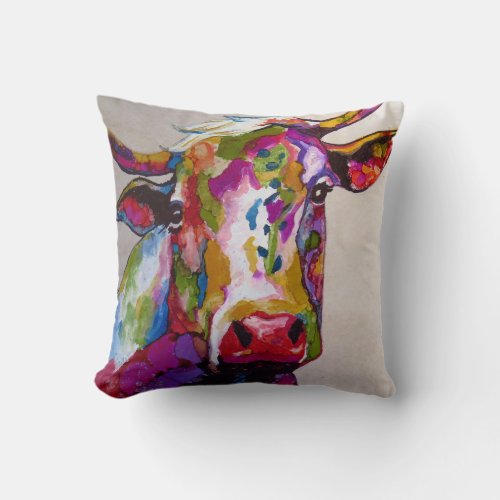 Brilliant Cow Throw Pillow