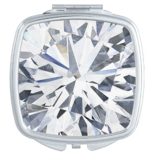 Brilliant Cut Diamond Solitaire Compact Mirror