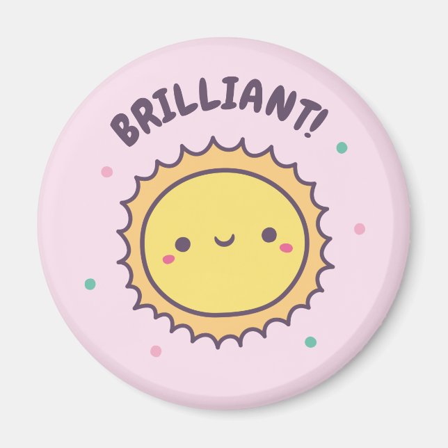 Brilliant Cute Sun Kids Motivational Magnet (Front)