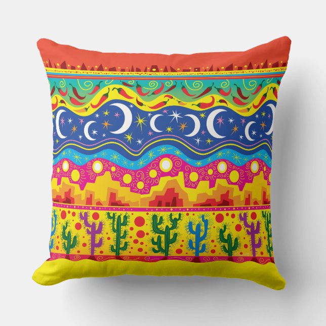 Brilliant Desert Motifs Throw Pillow (Front)