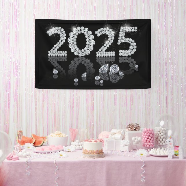 Brilliant Diamonds Luxury 2025 New Year Banner (Party)