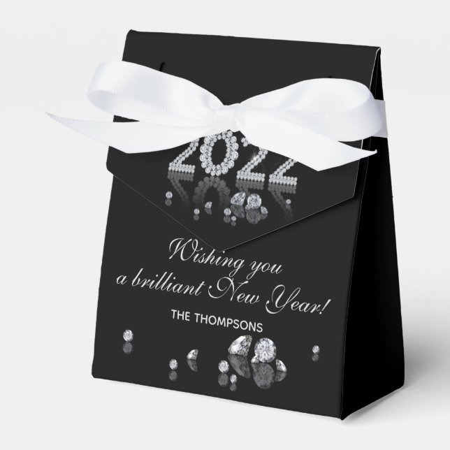 Brilliant Diamonds Luxury New Year 2022 Favor Boxes (Front Side)