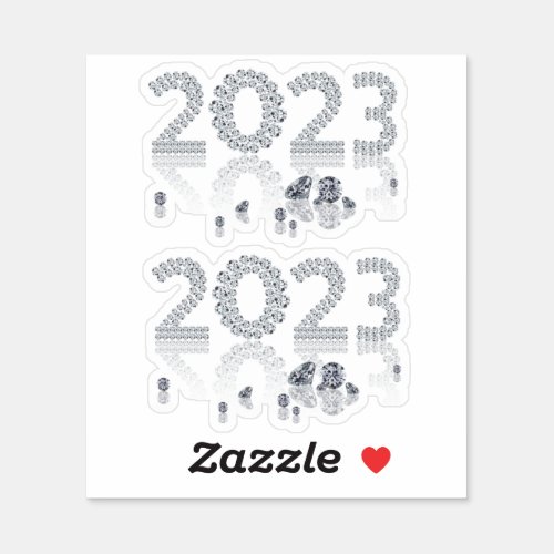 Brilliant Diamonds Luxury New Year 2023 Sticker
