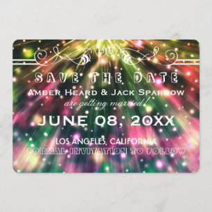 Brilliant Fireworks Wedding Save the Date Cards