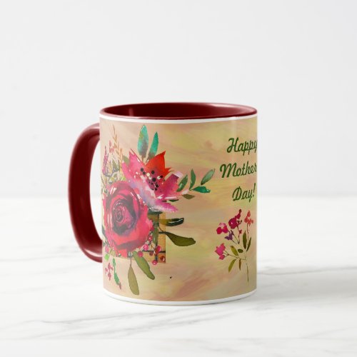 BRILLIANT FLORAL HAPPY MOTHERS DAY MESSAGE MUG