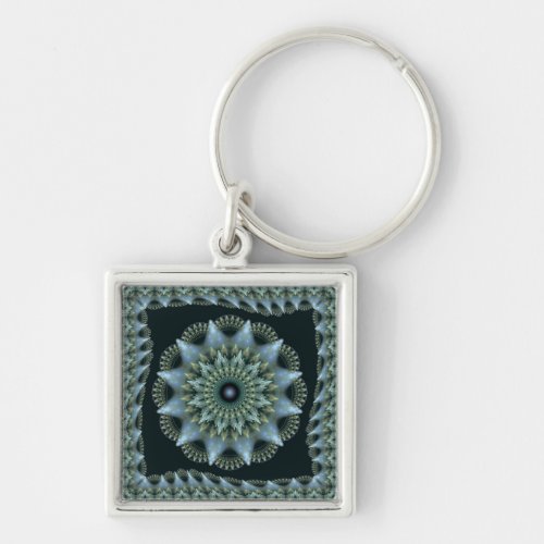 Brilliant fractal star ornament keychain