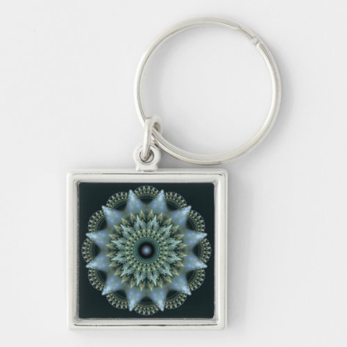 Brilliant fractal star ornament keychain