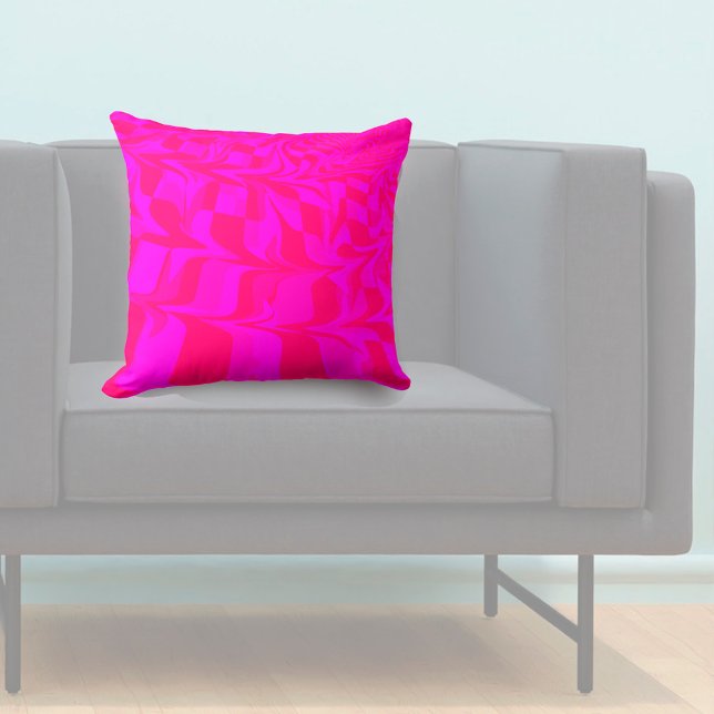 Brilliant Fuscia Abstract Bird Tropical Throw Pillow (Creator Uploaded)