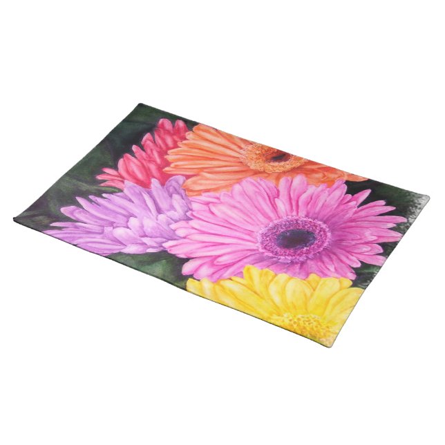 BRILLIANT GERBER FLOWERS PLACEMAT (On Table)