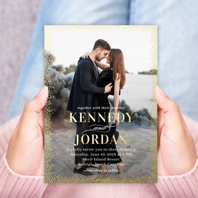 Brilliant Glow FOIL Photo Wedding Invitation Foil Invitation (Creator Uploaded)