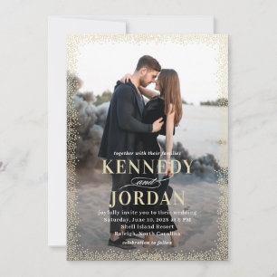 Brilliant Glow Modern Photo Wedding Invitation