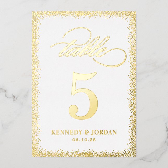 Brilliant Glow REAL FOIL Table Number Card (Front)