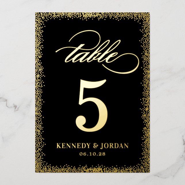 Brilliant Glow REAL FOIL Table Number Card (Front)