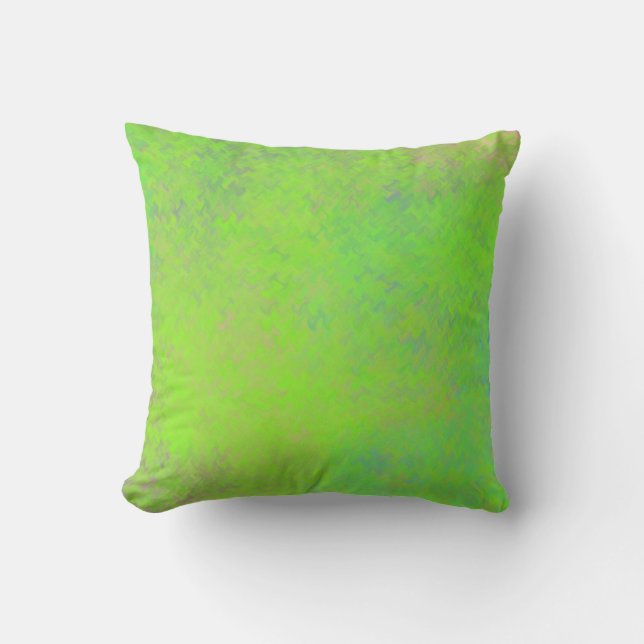 Brilliant Green Marbled Art Throw Pillow (Front)