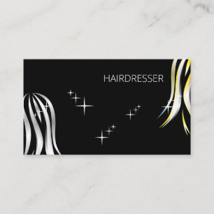 Brilliant Grey and Yellow Polite Hairstyle Business Card