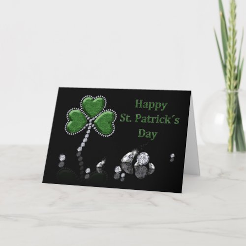 Brilliant Happy St Patricks Day Diamonds Card