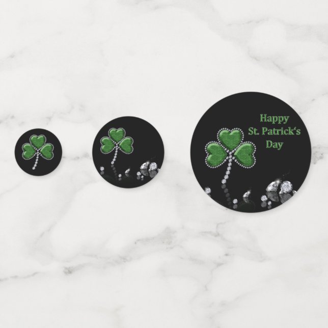 Brilliant Happy St. Patrick's Day Diamonds Confetti (Fronts)