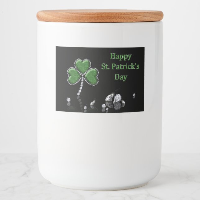 Brilliant Happy St. Patrick's Day Diamonds Food Label (Front)