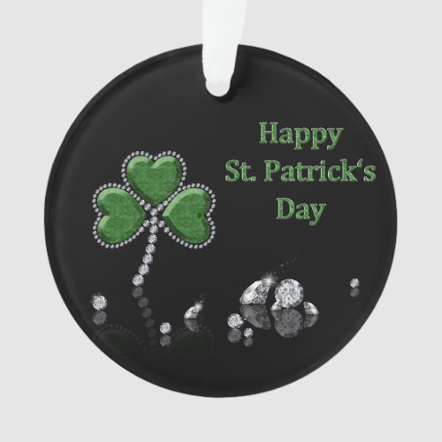 Brilliant Happy St Patricks Day Diamonds Ornament