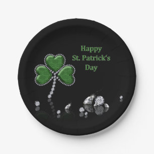 Brilliant Happy St. Patrick's Day Diamonds Paper Plates