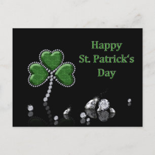 Brilliant Happy St. Patrick's Day Diamonds Postcard