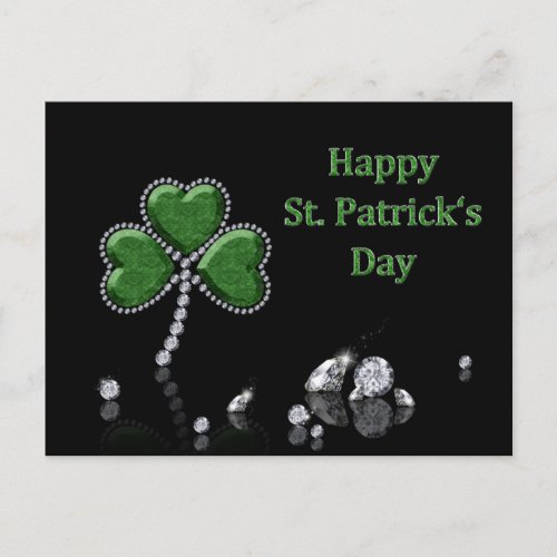 Brilliant Happy St Patricks Day Diamonds Postcard