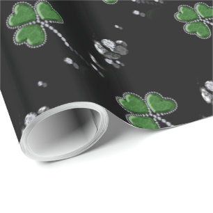 Brilliant Happy St. Patrick's Day Diamonds Wrapping Paper