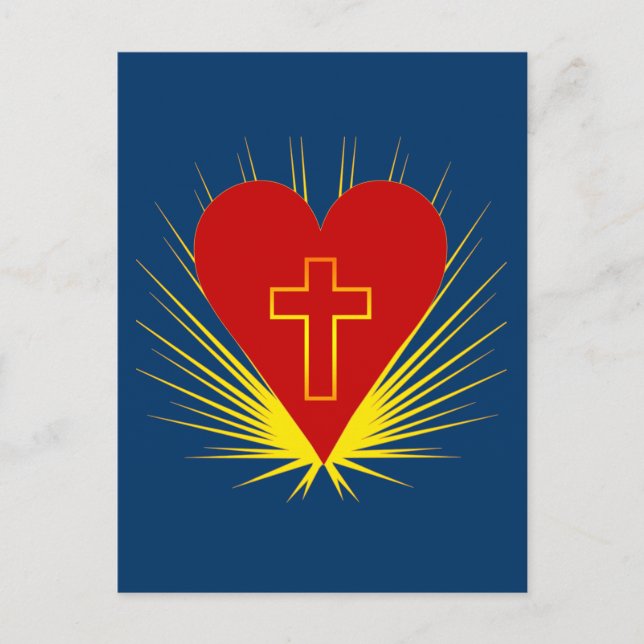 Brilliant Heart with Cross on Tshirts, More Postcard (Front)