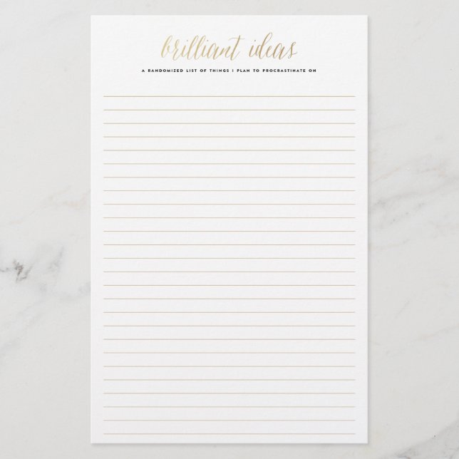 Brilliant Ideas Notepad Stationery (Front)