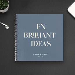 Brilliant Ideas Planner Modern Custom Chic Blue Notebook
