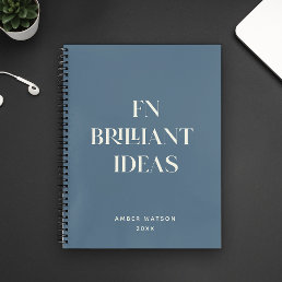 Brilliant Ideas Planner Modern Custom Chic Blue Notebook