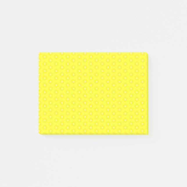 Brilliant Lemon Yellow Sunshine Stars Pattern Post-it Notes (Front)