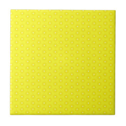 Brilliant Lemon Yellow Sunshine Stars Pattern Tile