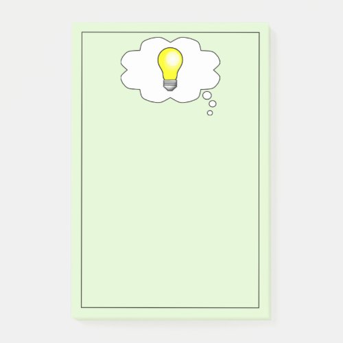 Brilliant Light Bulb Idea 4 x 6 Post It Note Pad