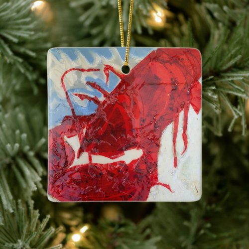 Brilliant Maine Lobster Ceramic Ornament