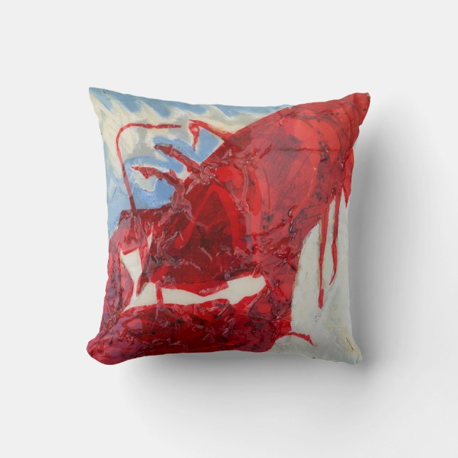 Brilliant Maine Lobster Throw Pillow (Front)