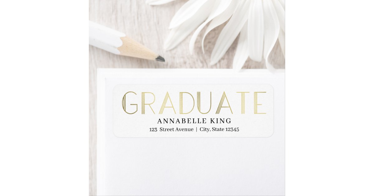 Brilliant Mind Graduation Return Address Label | Zazzle