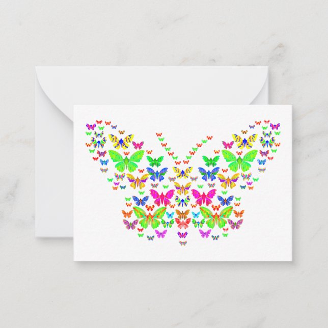 Brilliant multicolor butterflies Flat Note Card (Front)