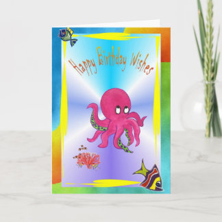 Brilliant Octopus Happy Birthday Card