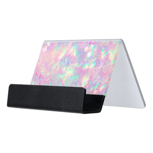 brilliant opal desk business card holder