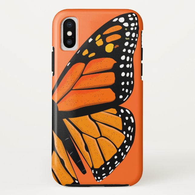 Brilliant Orange & Black Monarch Butterfly Case-Mate iPhone Case (Back)