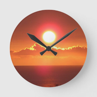 Brilliant Orange Sunset Sky Wall Clock