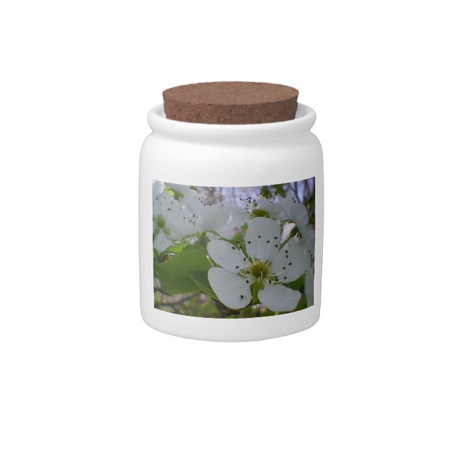 Brilliant Pear Blooms Candy Jar (Front)