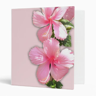 Brilliant Pink Hawaiian Hibiscus Flowers 3 Ring Binder