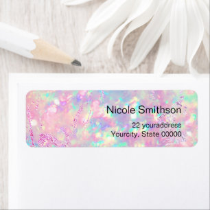 brilliant pink opal background  labels