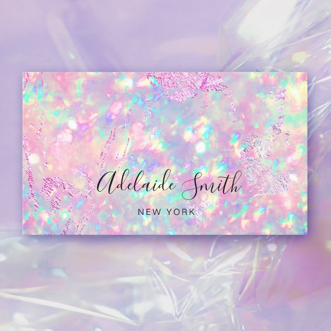 brilliant pink opal stone business card (Creator Uploaded)