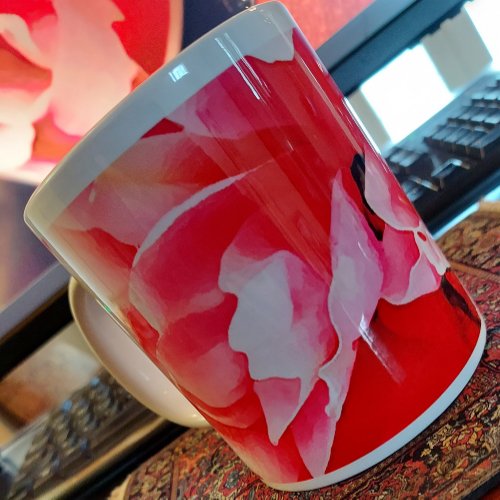 Brilliant Pink Peony  Giant Coffee Mug