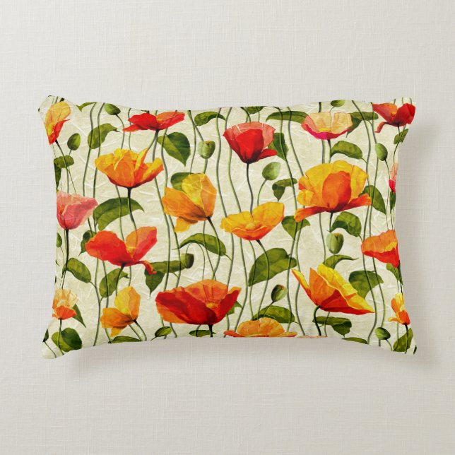 Brilliant Poppies Accent Pillow (Front)