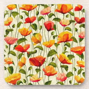 Brilliant Poppies Beverage Coaster