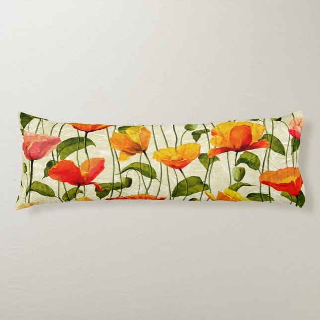 Brilliant Poppies Body Pillow (Front)